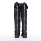 Women's Prada Leather Over The Knee Zip Boots