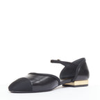 Women's Chanel Leather Grosgrain Mary Jane Flats