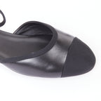 Women's Chanel Leather Grosgrain Mary Jane Flats