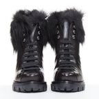Women's Prada 2011 Leather Fur Trim Ankle Boots