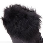 Women's Prada 2011 Leather Fur Trim Ankle Boots