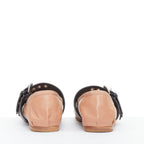 Women's Miu Miu Leather Punk Strap Ballet Flats
