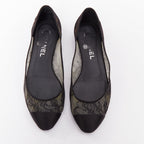 Women's Chanel CC Logo Lace Ballet Flats