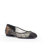 Women's Chanel CC Logo Lace Ballet Flats