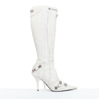 Women's Balenciaga Cagole Leather Studded Boots