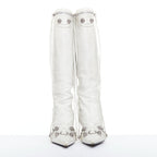 Women's Balenciaga Cagole Leather Studded Boots