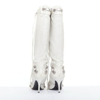 Women's Balenciaga Cagole Leather Studded Boots