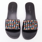 Women's Dior Crystal Pave Logo Slides