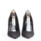 Women's Saint Laurent Satin YSL Chain Anklet Pumps