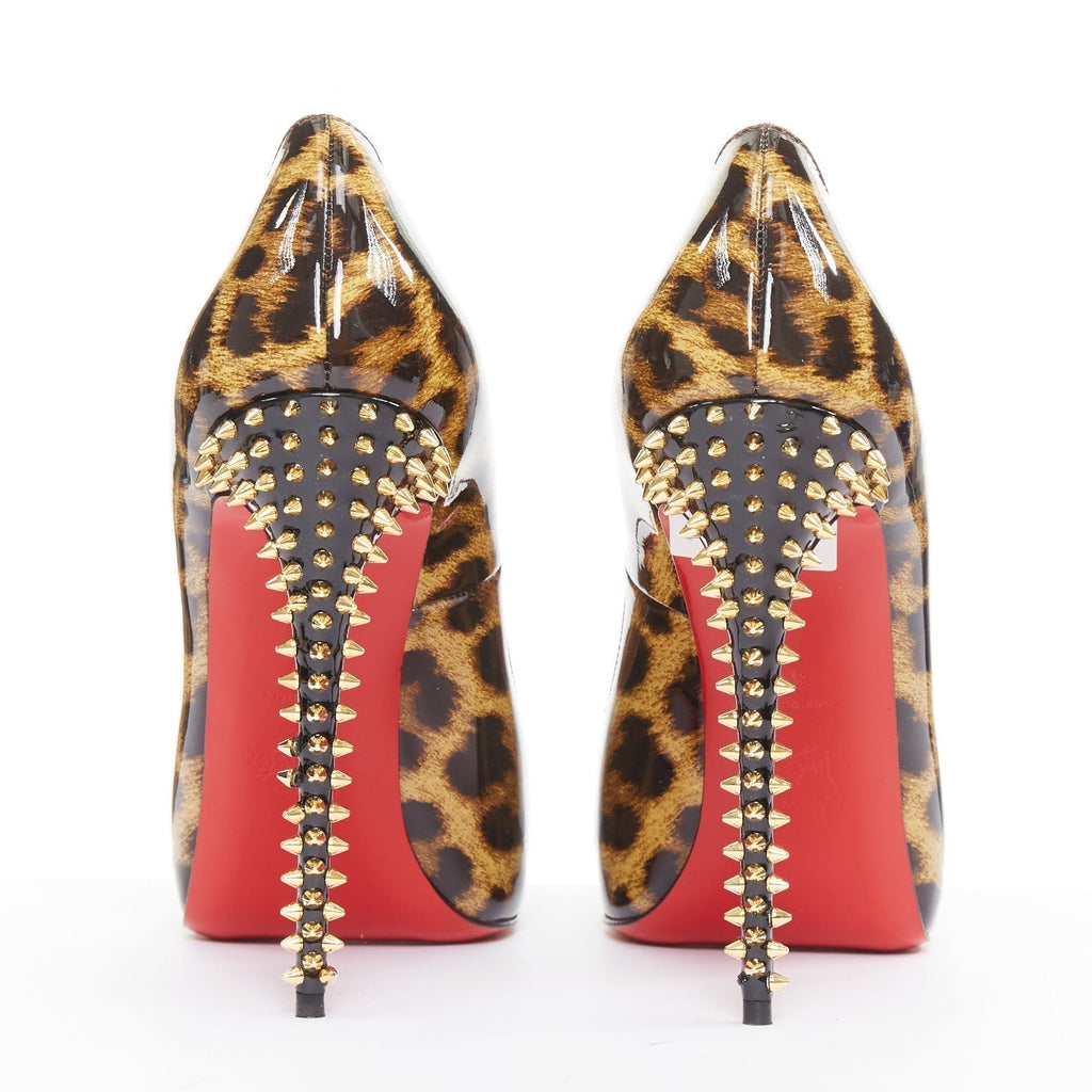 Women's Christian Louboutin Patent Peep Heels