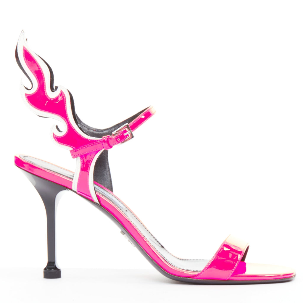 Women's Prada Patent Leather Flame Sandals