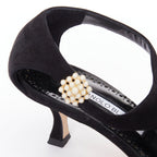 Women's Manolo Blahnik Suede Pearl Kitten Heels