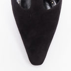 Women's Manolo Blahnik Suede Pearl Kitten Heels
