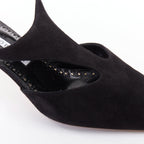 Women's Manolo Blahnik Suede Pearl Kitten Heels