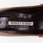 Women's Manolo Blahnik Leather Kitten Pumps