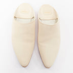 Women's Celine Leather Gold Logo Slippers