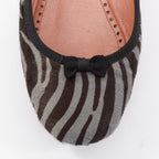 Women's Alaia Zebra Fur Bow Ballet Flats
