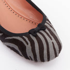 Women's Alaia Zebra Fur Bow Ballet Flats