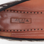 Women's Alaia Zebra Fur Bow Ballet Flats