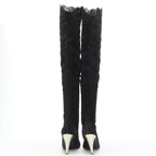 Women's Gianni Versace Suede Gold Heel Boots
