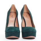 Women's Alaia Suede Almond Toe Platform Pumps