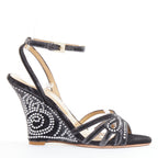 Women's Valentino Garavani Crushed Velvet Crystal Wedge
