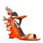 Women's Prada Flame Wedge Patent Flame Sandals