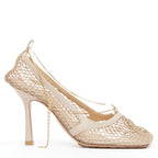 Women's Bottega Veneta Leather Fishnet Heels