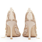 Women's Bottega Veneta Leather Fishnet Heels