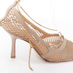 Women's Bottega Veneta Leather Fishnet Heels