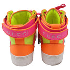 Women's Gucci Neon High Top Sneakers in Yellow Calfskin Leather