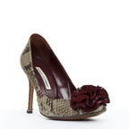 Women's Manolo Blahnik Leather Rose Pumps