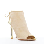 Women's Jimmy Choo Suede Gold Heel Booties
