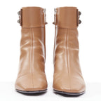 Women's Hermes Leather Silver Hardware Boots