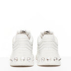 Women's Miu Miu White Leather Crystal Sneakers