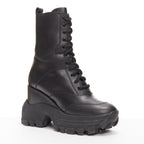 Women's Miu Miu Leather Lace Up Chunky Boots