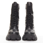 Women's Miu Miu Leather Lace Up Chunky Boots