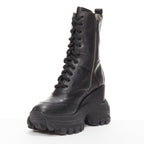 Women's Miu Miu Leather Lace Up Chunky Boots