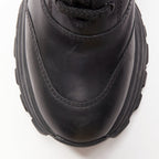 Women's Miu Miu Leather Lace Up Chunky Boots