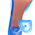 Women's Amina Muaddi PVC Spool Heels Sandal