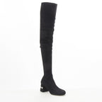 Women's Miu Miu Suede Jewelled Over Knee Boots