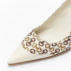 Women's Gucci Leather Trim Bamboo Satin Pumps