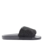 Women's Givenchy Mink Fur Logo Pool Slides