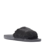 Women's Givenchy Mink Fur Logo Pool Slides