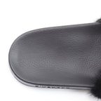 Women's Givenchy Mink Fur Logo Pool Slides