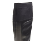 Women's Gucci Web Trim Leather Riding Boots