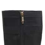 Women's Gucci Web Trim Leather Riding Boots