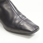 Women's Gucci Web Trim Leather Riding Boots
