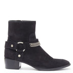 Women's Saint Laurent Wyatt Suede Chain Boots