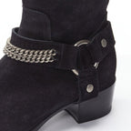 Women's Saint Laurent Wyatt Suede Chain Boots